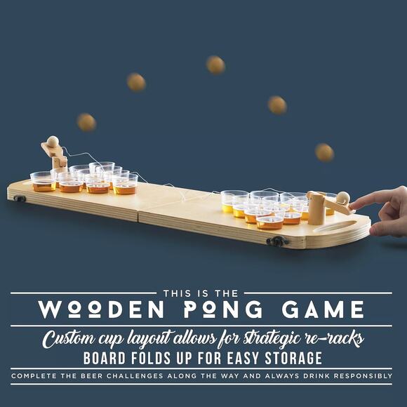 Hammer + Axe Wooden Foldable  Portable Pong  Adult Game Includes 25 Cups - Picture 5 of 6